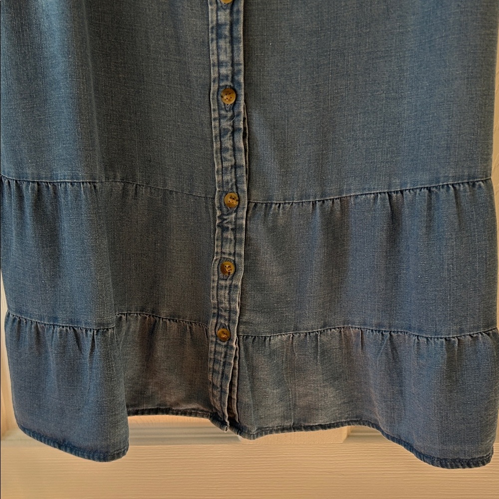 LOFT Sleeveless Denim Dress - Picture 3 of 4